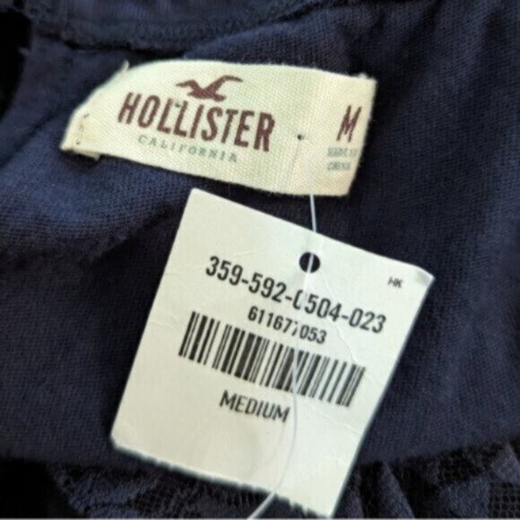 NWT Hollister blue lace strapless mini dress - Picture 4 of 4